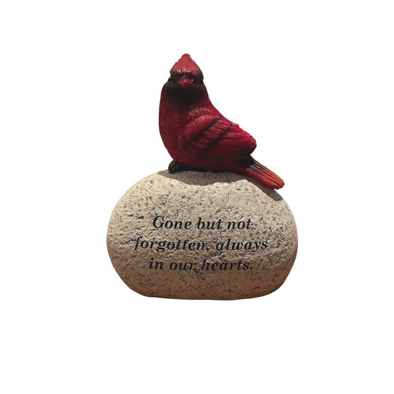 Polyresin Red Cardinal Bird On Bolder Statue || Uplifting Quotes-Nature's Treasures