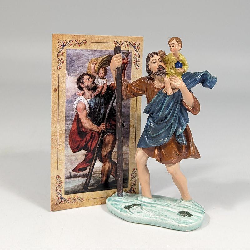 Polyresin St. Christopher Statue Figurine "Protector Of Travelers"-Nature's Treasures