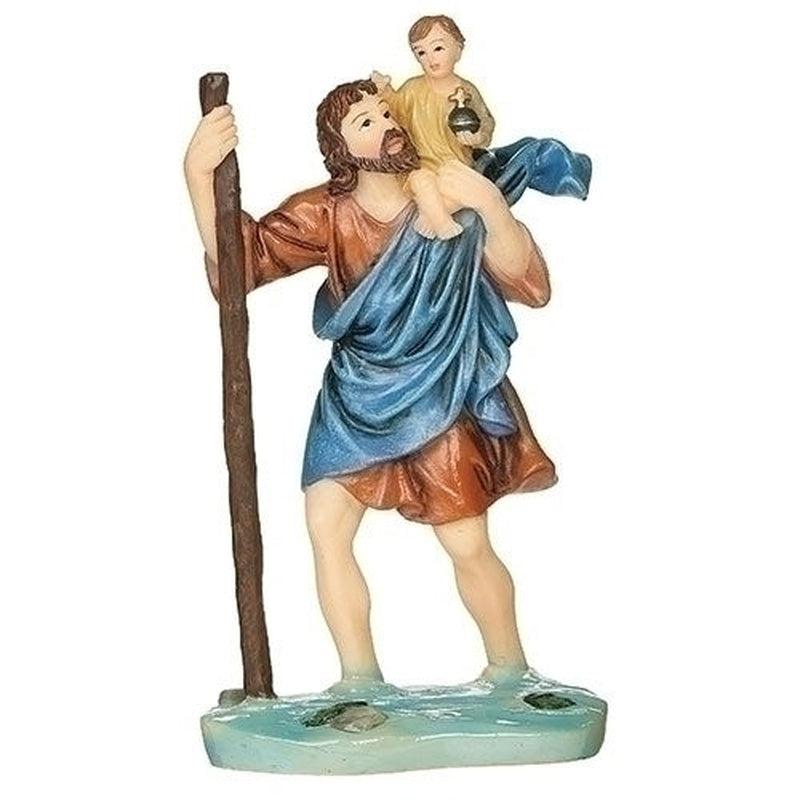 Polyresin St. Christopher Statue Figurine "Protector Of Travelers"-Nature's Treasures