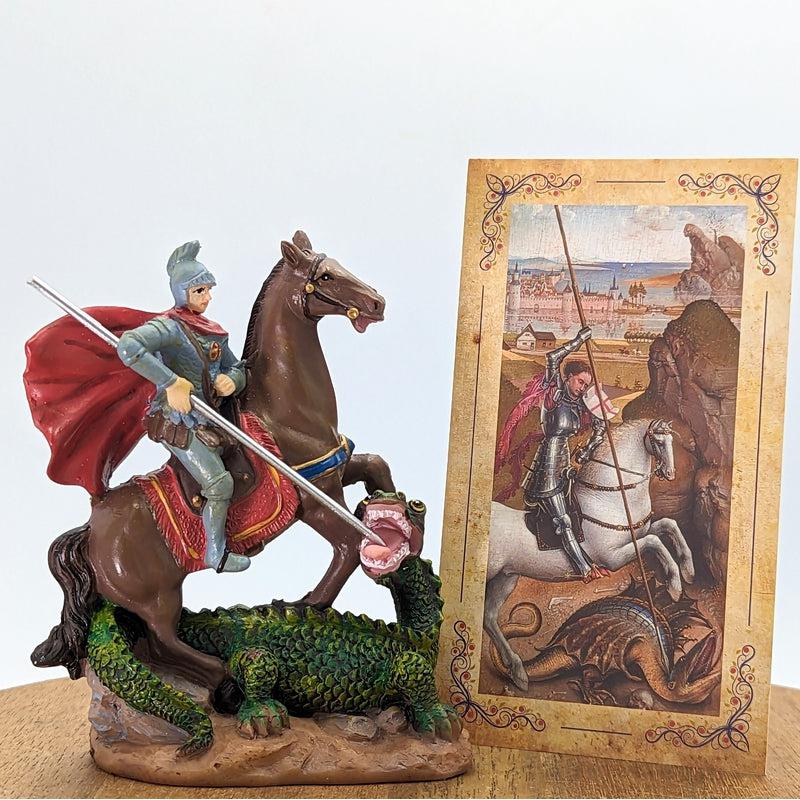 Polyresin St. George Statue Figurine "Protector Against Evil"-Nature's Treasures