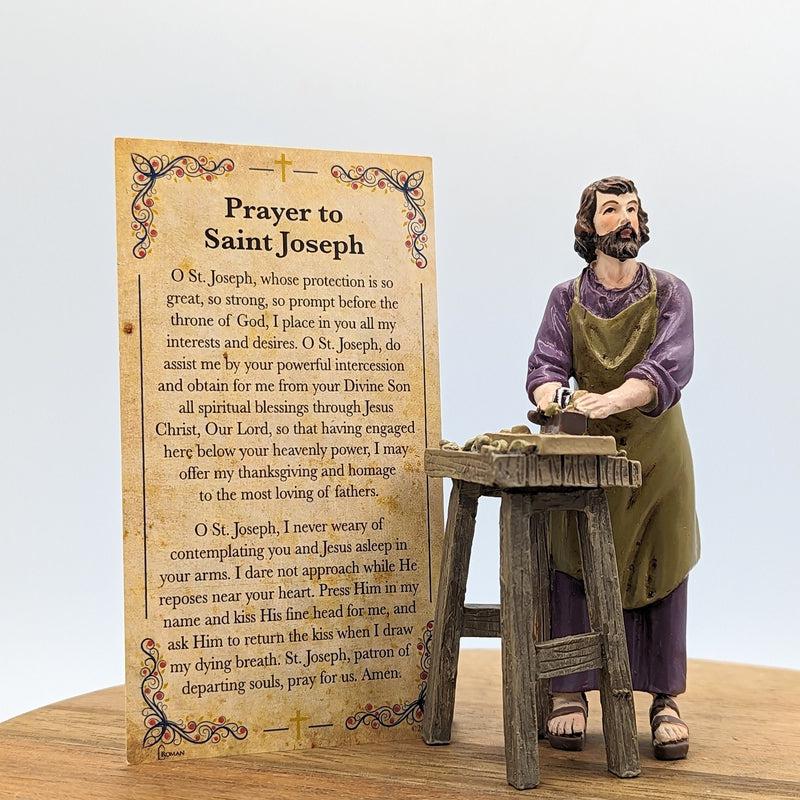 Polyresin St. Joseph The Worker Statue Figurine "Home and Family"-Nature's Treasures