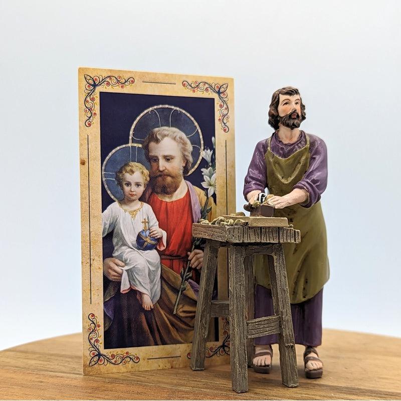 Polyresin St. Joseph The Worker Statue Figurine "Home and Family"-Nature's Treasures