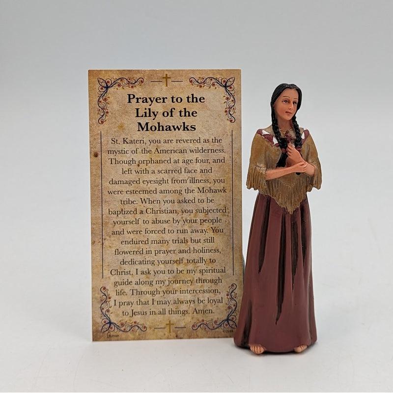 Polyresin St. Kateri Tekakwitha Statue Figurine "Lily Of The Mohawks"-Nature's Treasures