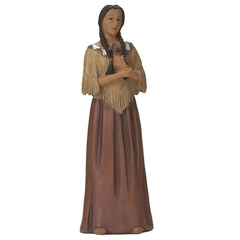 Polyresin St. Kateri Tekakwitha Statue Figurine "Lily Of The Mohawks"-Nature's Treasures