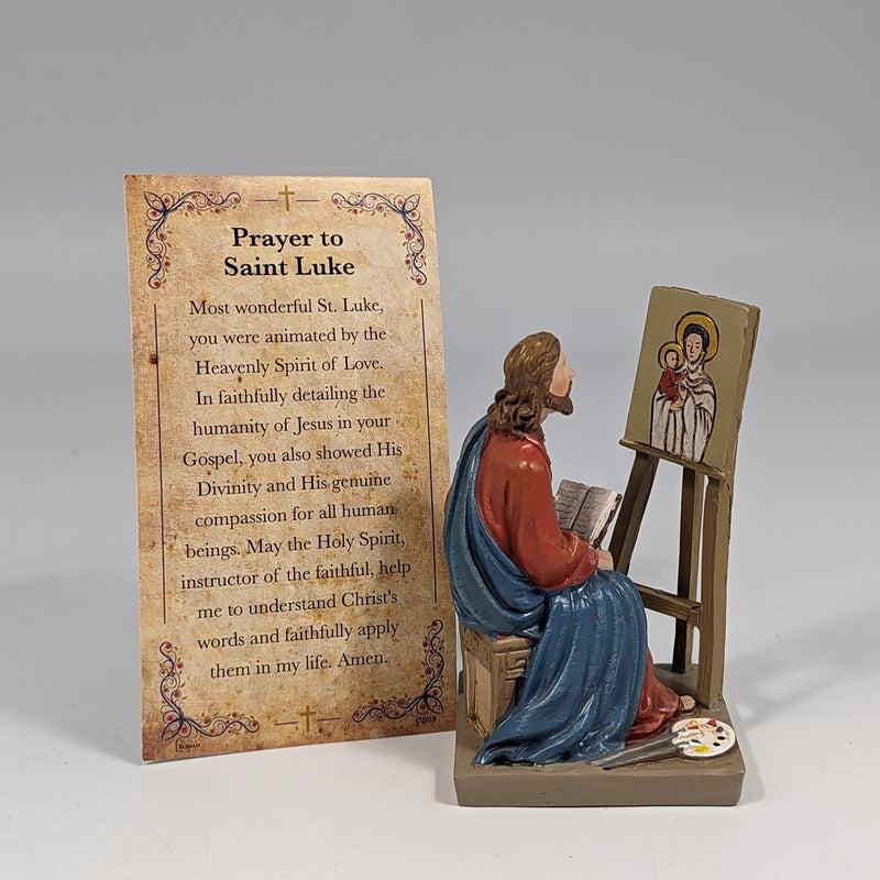 Polyresin St. Luke Statue Figurine "Artists And Physicians"-Nature's Treasures