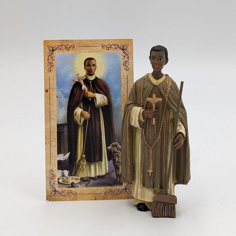 Polyresin St. Martin De Porres Statue Figurine "Saint Of The Broom"-Nature's Treasures