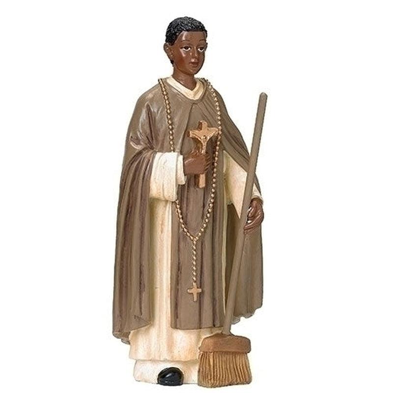 Polyresin St. Martin De Porres Statue Figurine "Saint Of The Broom"-Nature's Treasures