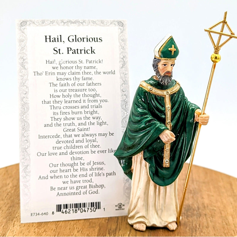 Polyresin St. Patrick Statue Figurine "Patron Of Ireland"-Nature's Treasures