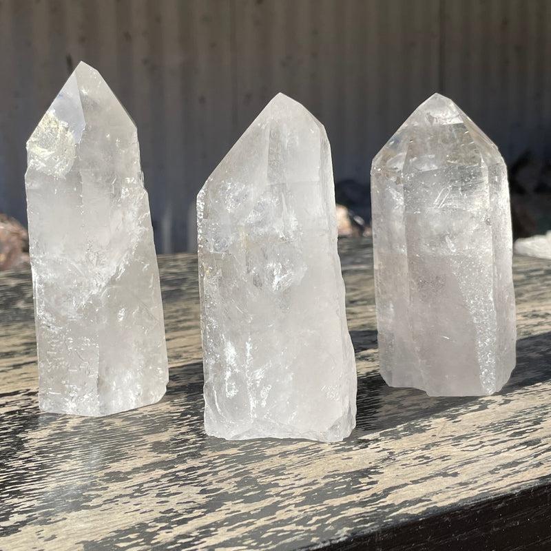 Quartz Crystal Half Polished Points || Medium