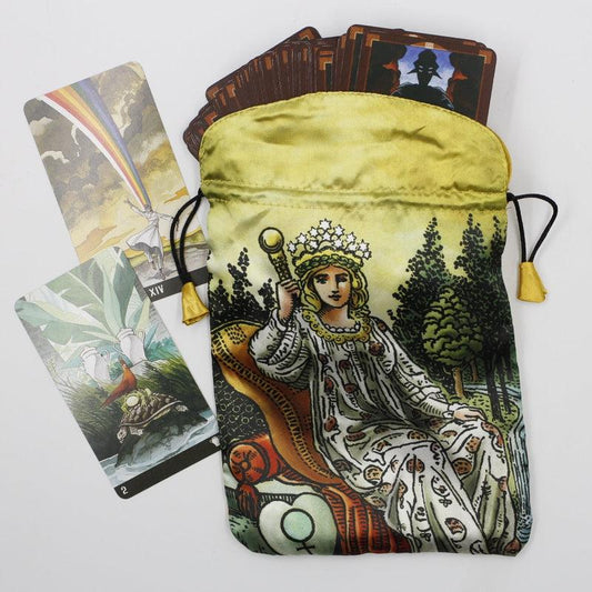 "Radiant Wise Spirit Tarot Bag" Dupion Silk Drawstring Accessory Bag-Nature's Treasures