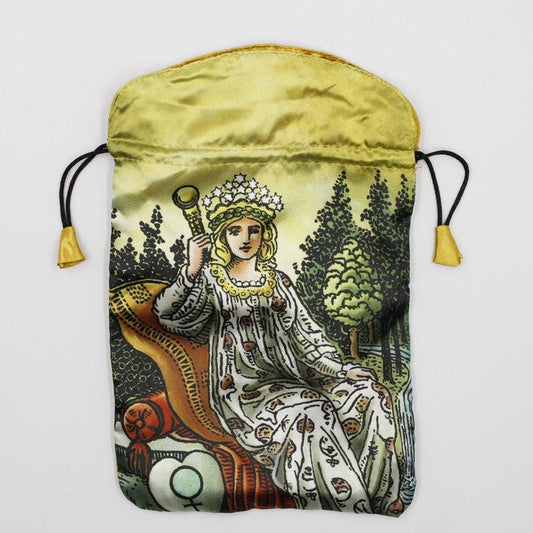 "Radiant Wise Spirit Tarot Bag" Dupion Silk Drawstring Accessory Bag-Nature's Treasures