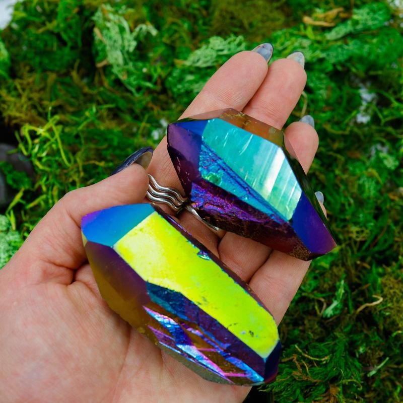 Rainbow Titanium Aura Quartz Points || Trunk Show-Nature's Treasures