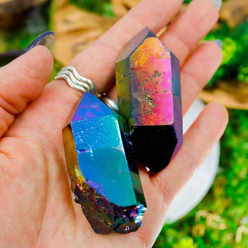 Rainbow Titanium Aura Quartz Points || Trunk Show-Nature's Treasures