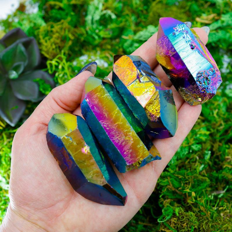 Rainbow Titanium Aura Quartz Points || Trunk Show-Nature's Treasures