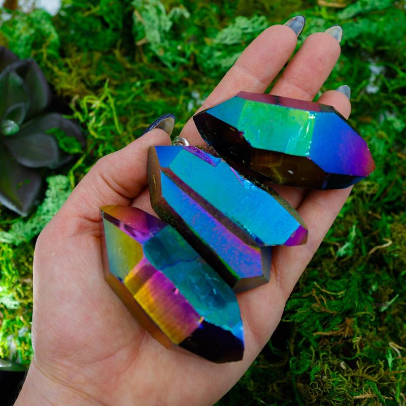 Rainbow Titanium Aura Quartz Points || Trunk Show-Nature's Treasures