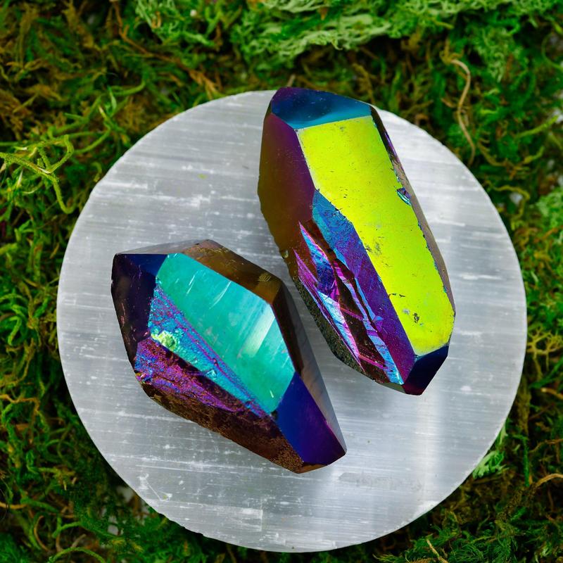 Rainbow Titanium Aura Quartz Points || Trunk Show-Nature's Treasures