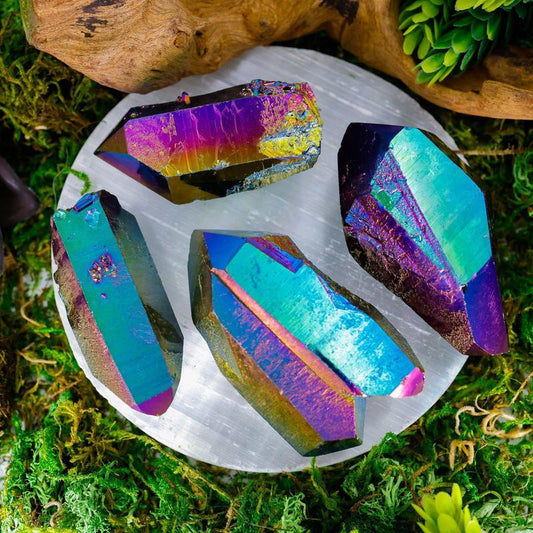 Rainbow Titanium Aura Quartz Points || Trunk Show-Nature's Treasures