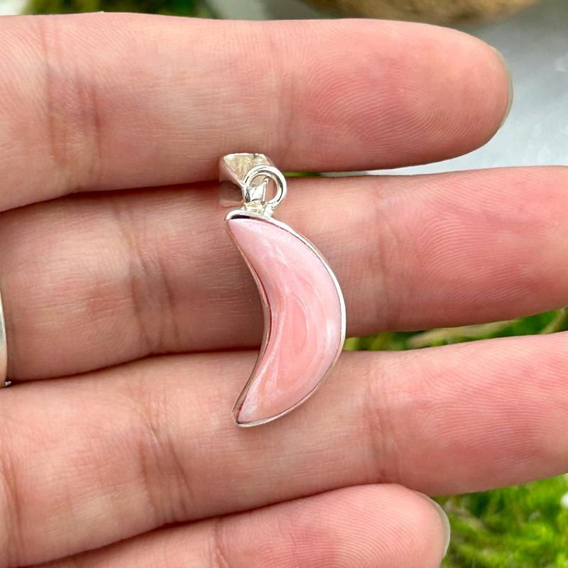 Reversible Moon Blue And Pink Larimar Pendant || .925 Sterling Silver-Nature's Treasures