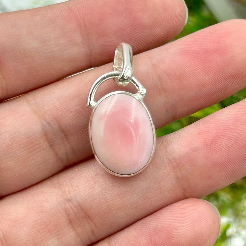 Reversible Oval Blue And Pink Larimar Pendant || .925 Sterling Silver-Nature's Treasures