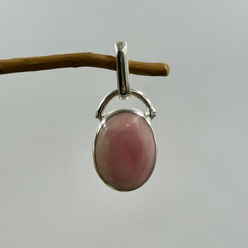 Reversible Oval Blue And Pink Larimar Pendant || .925 Sterling Silver-Nature's Treasures