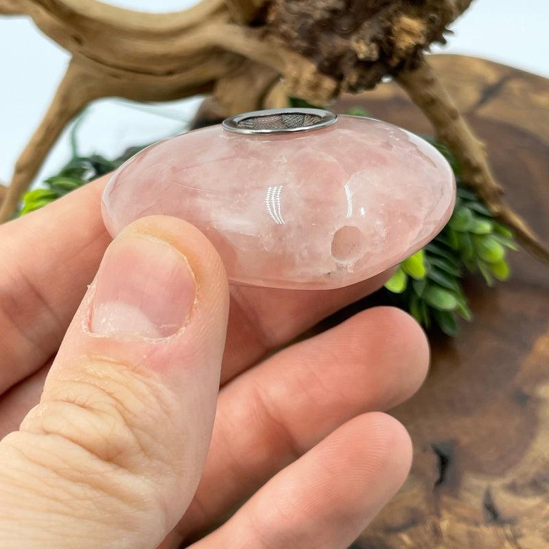 Rose Quartz Crystal Heart Pipe-Nature's Treasures