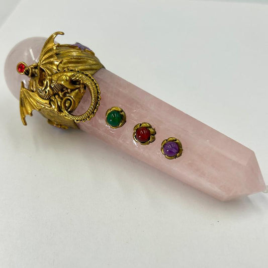 Rose Quartz Dragon Wand || Trunk Show-Nature's Treasures