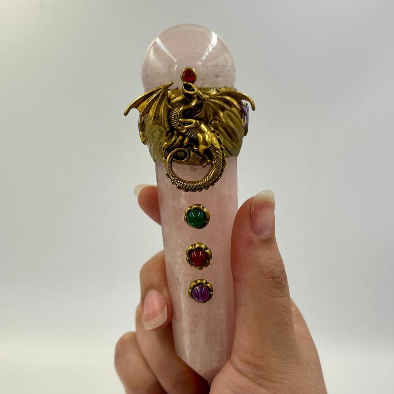 Rose Quartz Dragon Wand || Trunk Show-Nature's Treasures