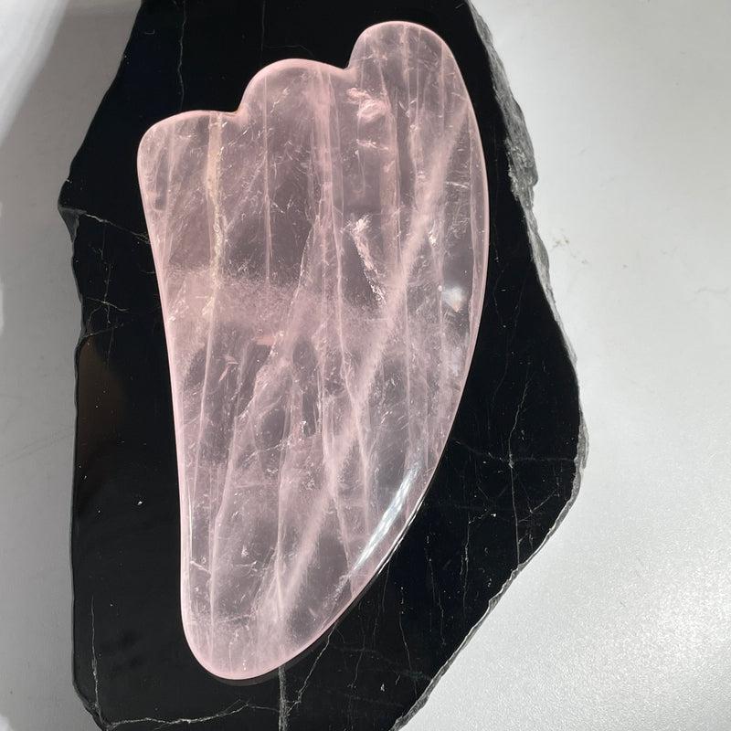 Rose Quartz Gua Sha & Face Massage Roller Set || Health & Beauty-Nature's Treasures