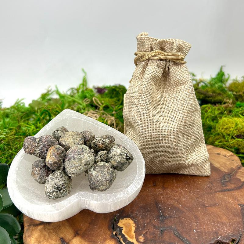 Rough Almandine Garnets In 6oz Burlap Bag || India-Nature's Treasures