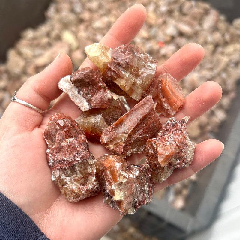 Rough Blood Red Calcite in 6oz Burlap Bag || Mexico-Nature's Treasures