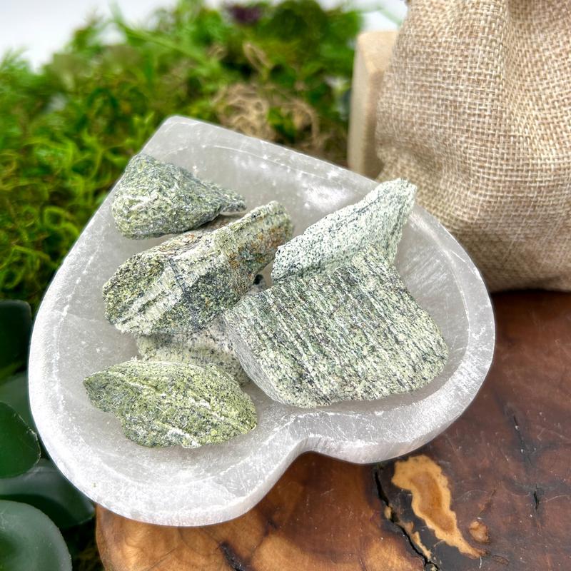 Rough Seraphinite in 6oz Burlap Bag || Russia-Nature's Treasures