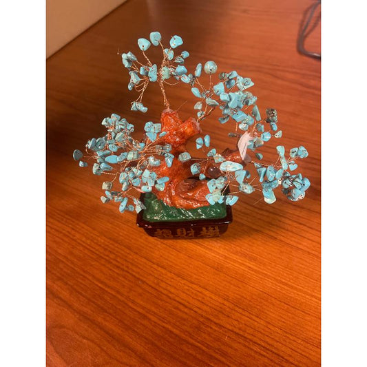 SHOW PRODCUT: Gemstone Feng Shui Tree - Polymer Clay, Copper Wire and Blue Dyed Howlite-Nature's Treasures