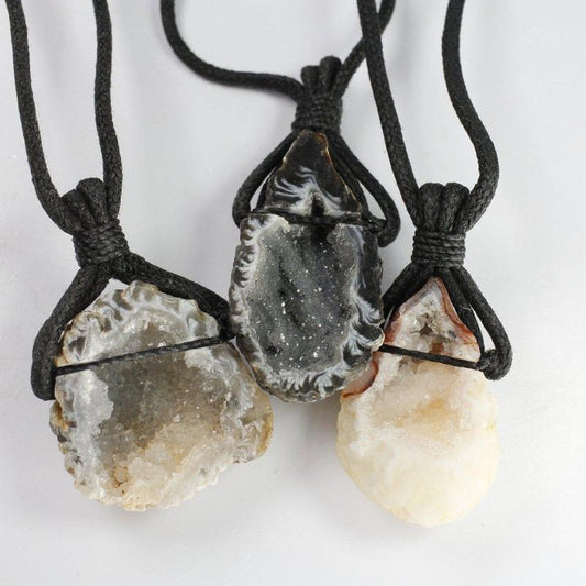 SHOW PRODUCT: Agate Geode On Cord Necklace-Nature's Treasures