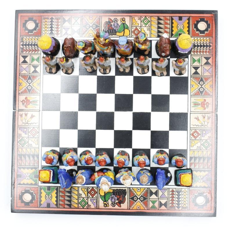 SHOW PRODUCT: Authentic, Hand-Made, Travel Size Peruvian Chess Boards-Nature's Treasures