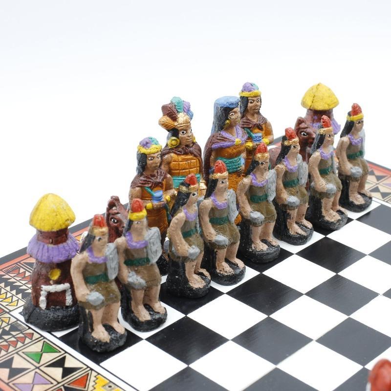 SHOW PRODUCT: Authentic, Hand-Made, Travel Size Peruvian Chess Boards-Nature's Treasures
