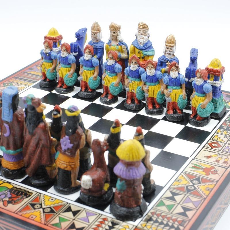 SHOW PRODUCT: Authentic, Hand-Made, Travel Size Peruvian Chess Boards-Nature's Treasures