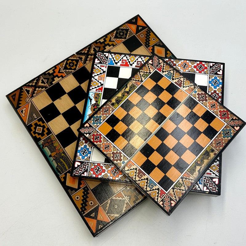 SHOW PRODUCT: Authentic, Hand-Made, Travel Size Peruvian Chess Boards-Nature's Treasures