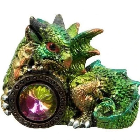 SHOW PRODUCT: Baby Dragons With Gem Shield Figurines-Nature's Treasures