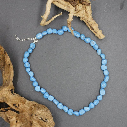 SHOW PRODUCT: Blue Dyed Howlite Chunky Chip Necklace-Nature's Treasures