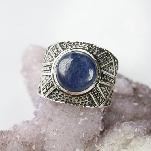 SHOW PRODUCT: Blue Kyanite Ring Set In .925 Sterling Silver-Nature's Treasures