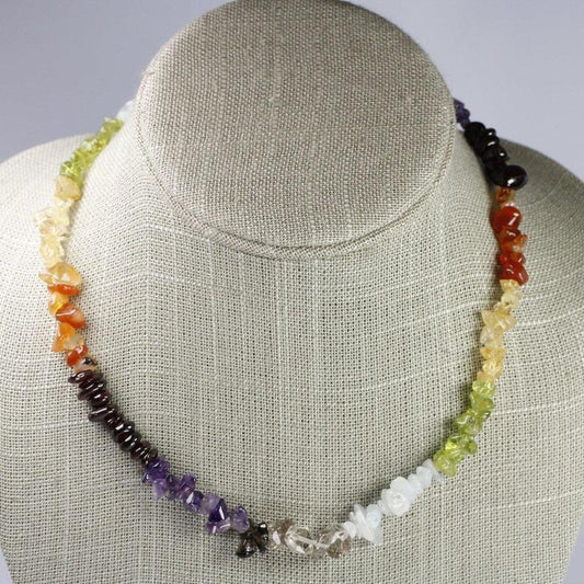 SHOW PRODUCT: Chakra Stone Chip Necklace Choker-Nature's Treasures