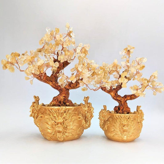 SHOW PRODUCT: Citrine Bonsai Dragon Base Tree Of Life-Nature's Treasures