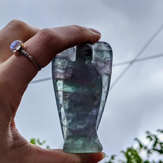 SHOW PRODUCT: Fluorite Angel Carving-Nature's Treasures