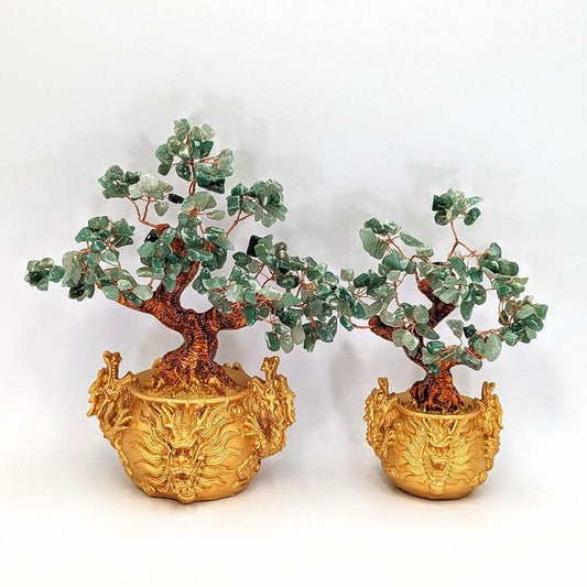SHOW PRODUCT: Green Aventurine Bonsai Dragon Base Tree Of Life-Nature's Treasures