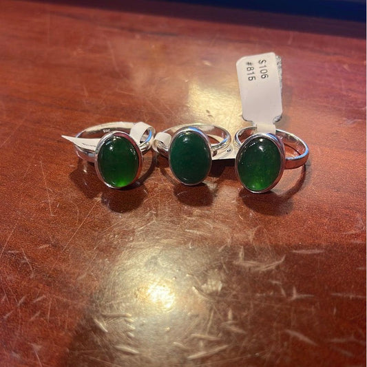 SHOW PRODUCT: Green Aventurine Ring Set In .925 Sterling Silver-Nature's Treasures