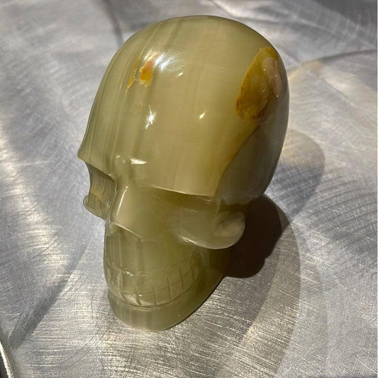 SHOW PRODUCT: Green Onyx Skull Carving-Nature's Treasures