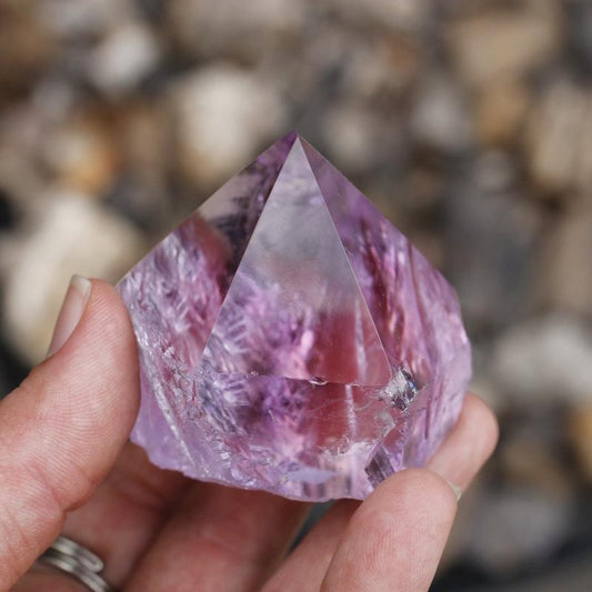 SHOW PRODUCT - Half Polished Amethyst Cut Base Points-Nature's Treasures