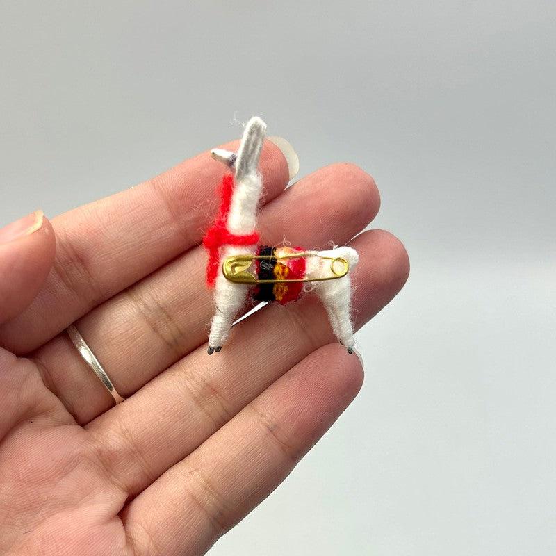 Hand Made Festive Yarn Llama Pins || Multi-Colors Accessories-Nature's Treasures