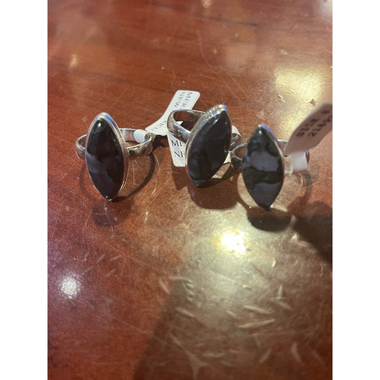 SHOW PRODUCT: Indigo Gabbro "Merlinite" Ring Set In .925 Sterling Silver-Nature's Treasures