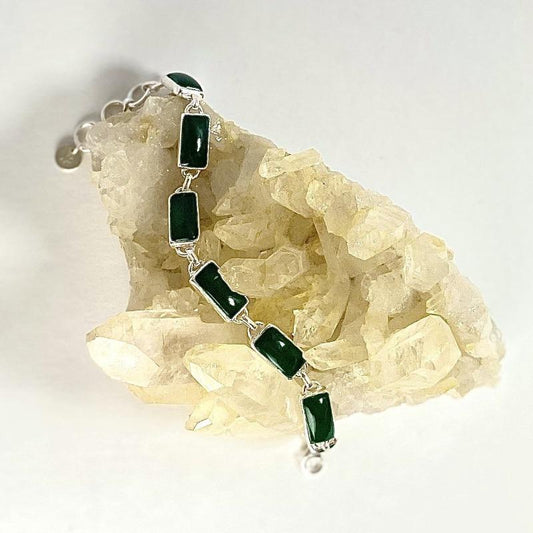 SHOW PRODUCT: Jade Bracelet Set In .925 Sterling Silver-Nature's Treasures